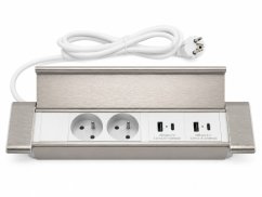 Vestavná zásuvková lišta IN 553048 se 2 zásuvkami a 2xUSB A+C