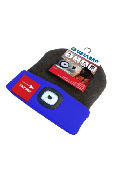 čiapka CAP16 s LED svetlom modro-čierna