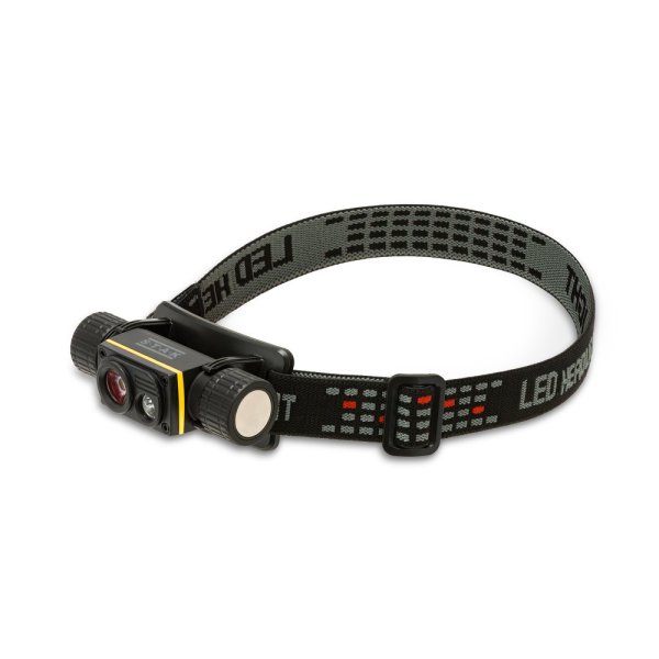 VELAMP ST216, Nabíjateľná čelovka 15 W / 1500 lúmenov s UV svetlom 365 nm a magnetom, čierna