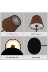 VELAMP Nabíjacia stolná RGB lampa TL1908-C s dotykovým spínačom