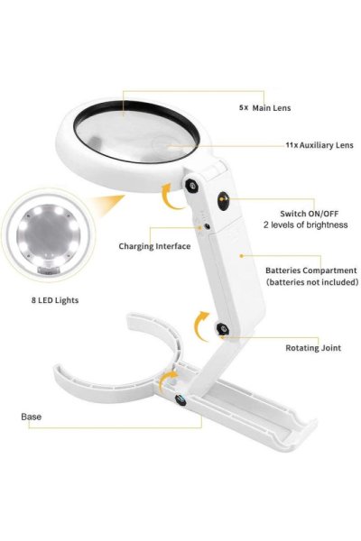 VELAMP LE037 přenosná lampa s osvětlením a lupou