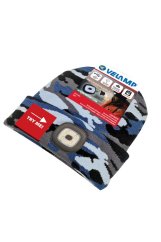 čiapka CAP12 s LED svetlom maskáčová modrá