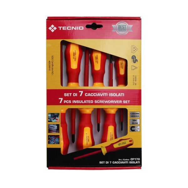 Sada 7 izolovaných skrutkovačov VELAMP CF170, VDE