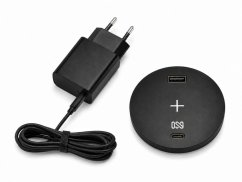 Zapuštěná lišta IN 553043, Qi nabíjení, USB A + C