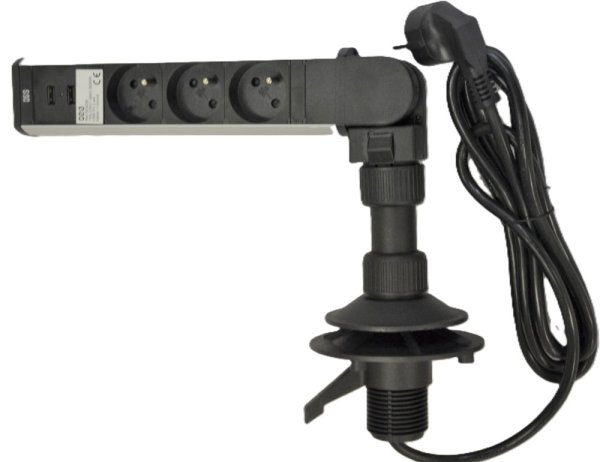 Otočná lišta IN 553008, 3 zásuvky + 2 USB