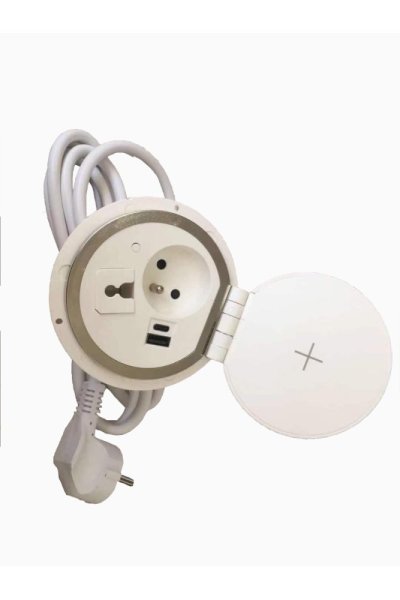Zapuštěná lišta IN 553045, Qi nabíjení, USB A + C