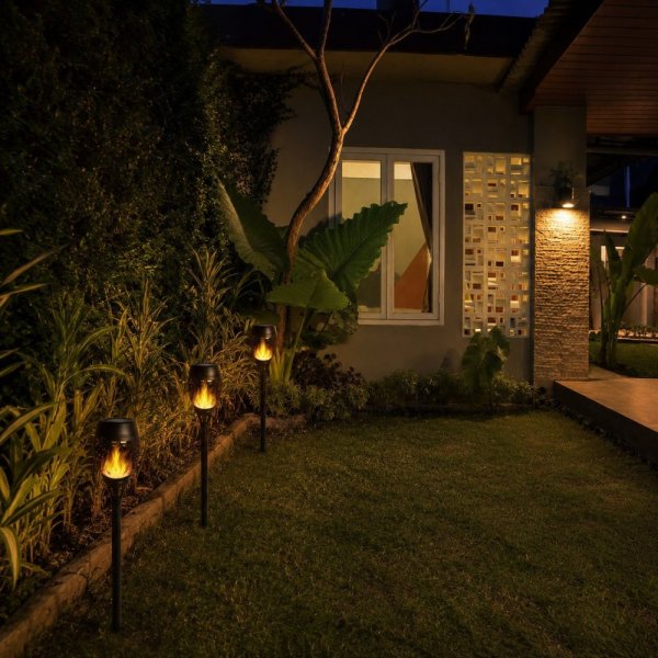 VELAMP Solární lampa SPK12 s efektem plamene