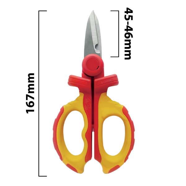Izolované elektrikárske nožnice VELAMP CF101, VDE