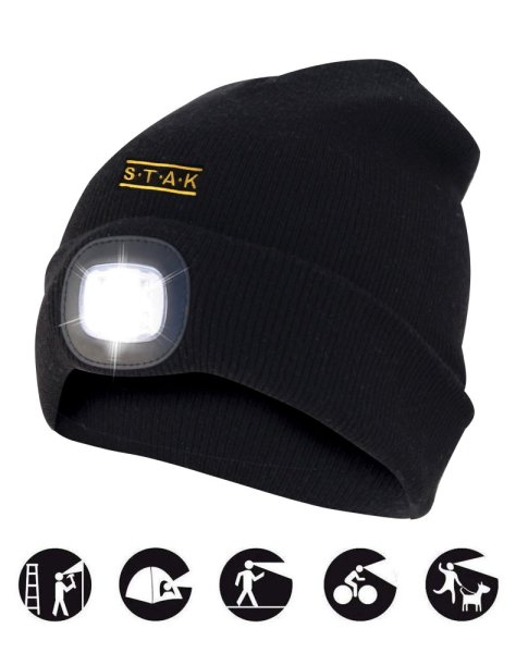 čiapka ORTHUS 2 so svetlom, odrazkou a zateplením čierna