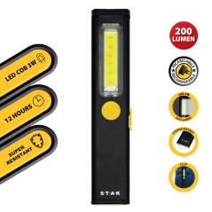 VELAMP ST476, Nabíjateľné LED svietidlo 3 W, extra tenké hliníkové prevedenie, čierne