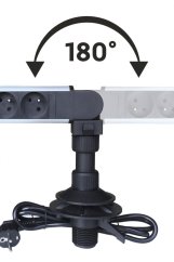 Otočná lišta IN 553008, 3 zásuvky + 2 USB