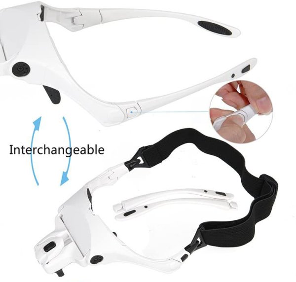 VELAMP LE035 Okuliare s osvetlením, lupou a dioptriami