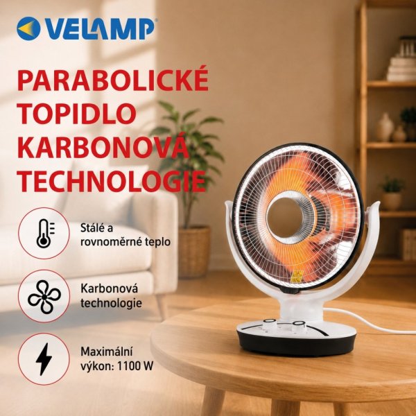 VELAMP Karbonové parabolické topidlo PR142