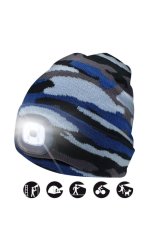 čiapka CAP12 s LED svetlom maskáčová modrá