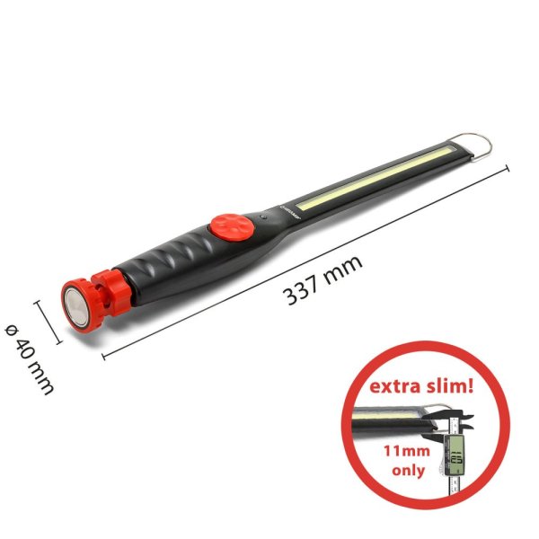 VELAMP IR578, Extra ploché nabíjateľné pracovné svetlo 3W COB LED s magnetickou otočnou základňou