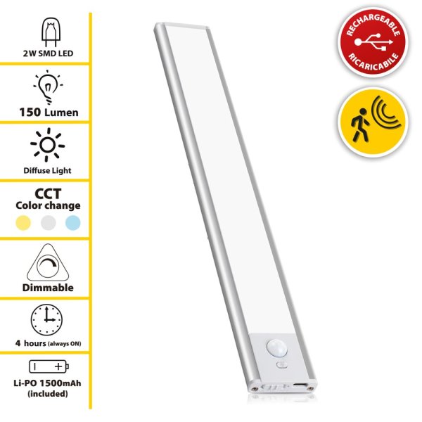 VELAMP LT040 Nabíjacie LED svetlo so senzorom pohybu