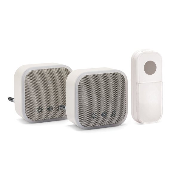 VELAMP DOM052 Sada 2 zvonků do zásuvky,150m,36 melodií