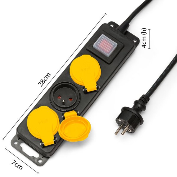 VELAMP ST303FR Vonkajšia viacnásobná zásuvka IP44